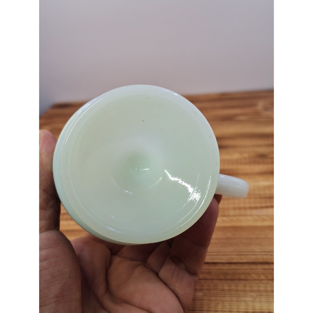VTG Sea World Anchor Hocking Shamu Fire King Pedestal Mug Milk Glass Coffee - Picture 5 of 8